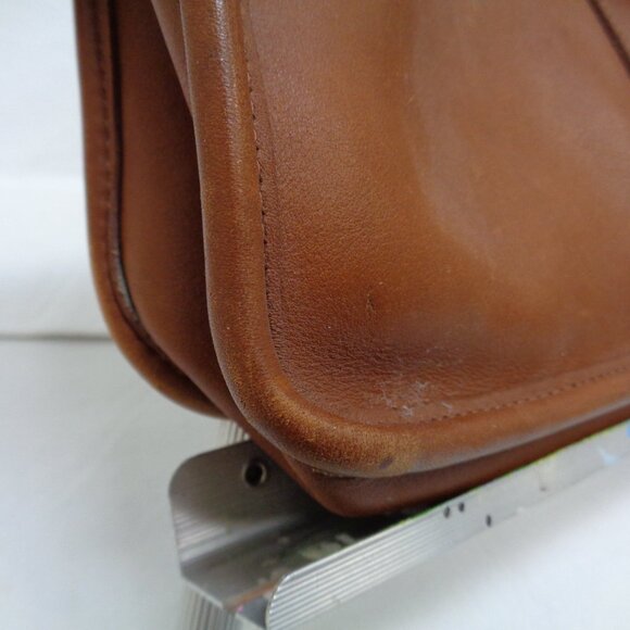 COACH Vintage 1980s Slim Briefcase Tan 17" x 11" - Picture 6 of 15